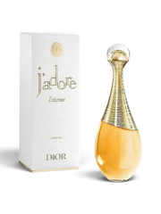 euaden Dior J'adore Intense Parfum, altın rengi zarif şişesi ve beyaz kutusuyla lüks çiçeksi kadın parfümü
