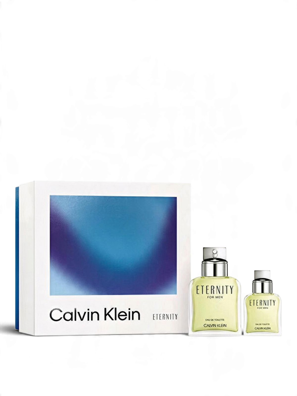 euaden Calvin Klein Eternity erkek parfüm hediye seti, 100ml ve 30ml şişeleri ile şık kutusunda sunuluyor.