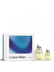 euaden Calvin Klein Eternity erkek parfüm hediye seti, 100ml ve 30ml şişeleri ile şık kutusunda sunuluyor.