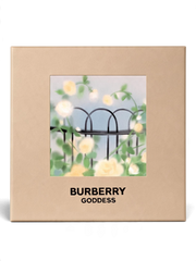 euaden Burberry Goddess hediye seti, bej renkli şık kutu tasarımı ve çiçekli görsel detaylarıyla zarif bir sunum.