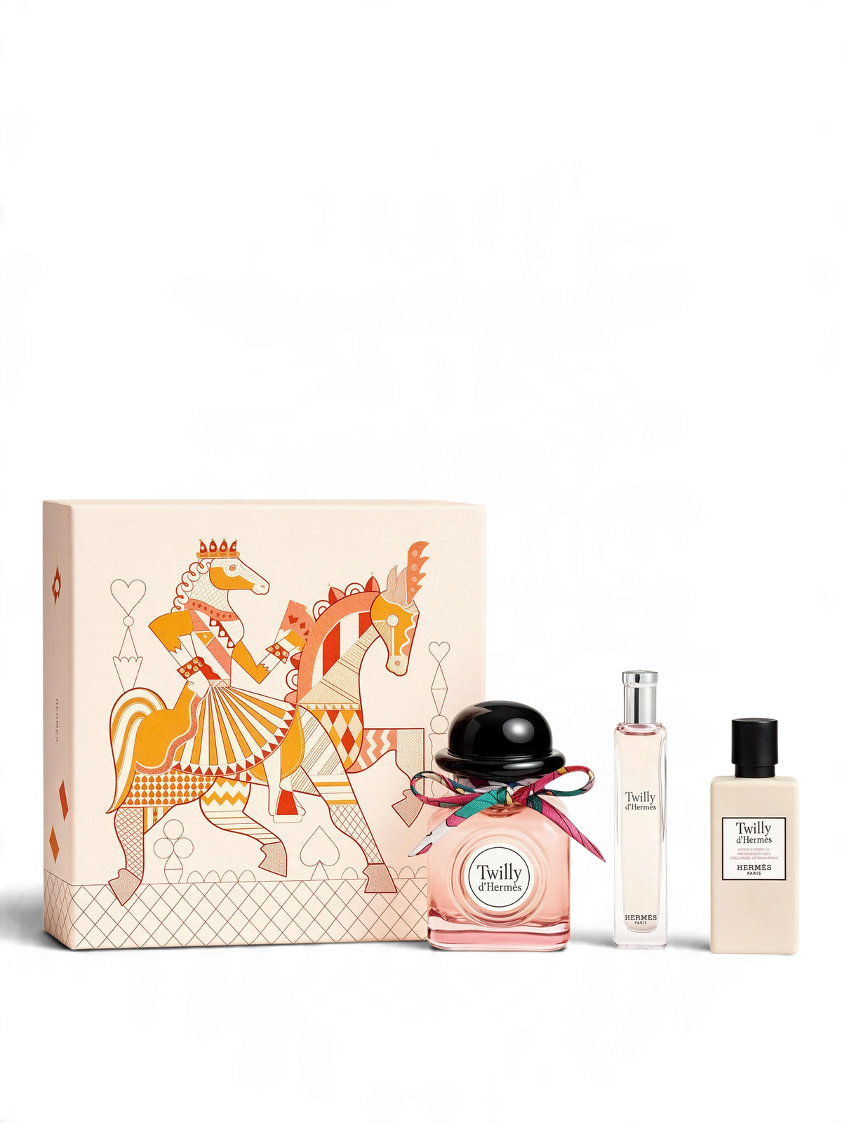 euaden Hermes Twilly d'Hermes parfüm seti, 85ml ve 15ml şişeler ile vücut losyonu içeren lüks hediye kutusu