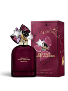 euaden Marc Jacobs Perfect Absolute kadın parfümü, koyu mor şişesi ve ikonik süslemeli kapağı ile 100 ml kutusunda.