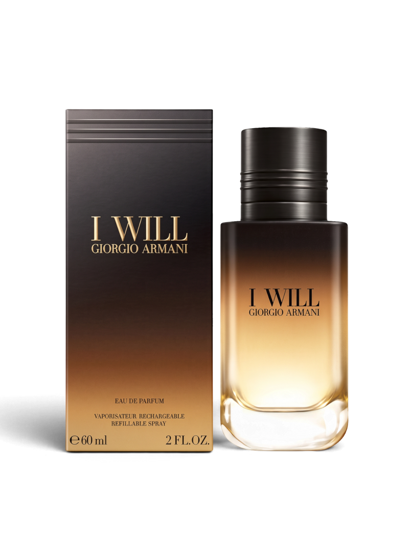 euaden Giorgio Armani I Will kadın parfümü, şık degrade renkli cam şişesi ve uyumlu kutusu ile 60 ml EDP
