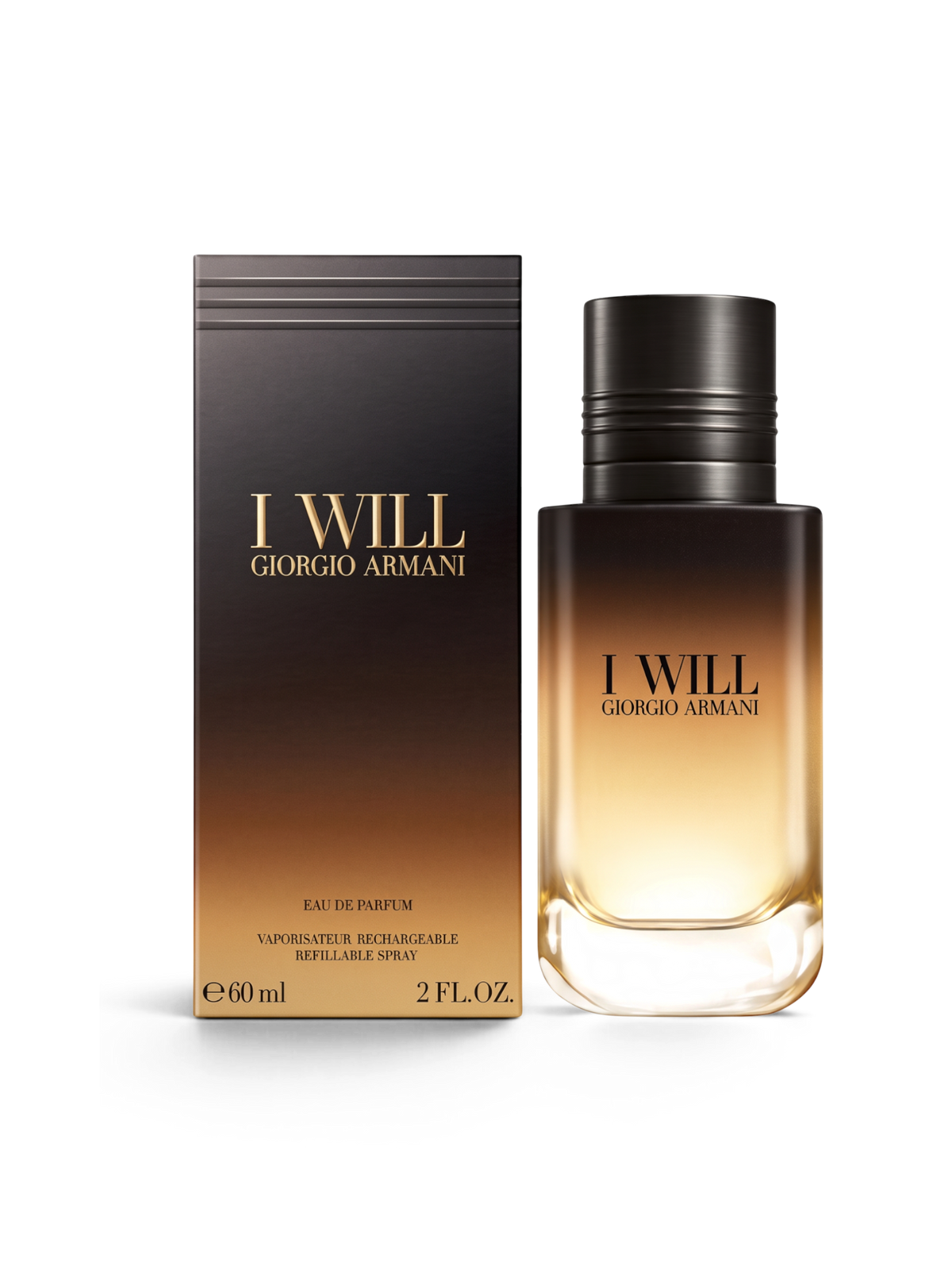 euaden Giorgio Armani I Will kadın parfümü, şık degrade renkli cam şişesi ve uyumlu kutusu ile 60 ml EDP