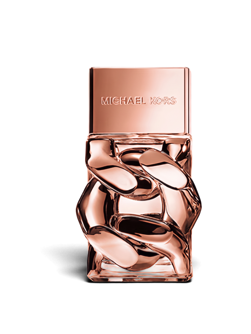euaden Michael Kors Pour Femme Absolu kadın parfümü, rose gold metalik zincir detaylı şık cam şişe tasarımı
