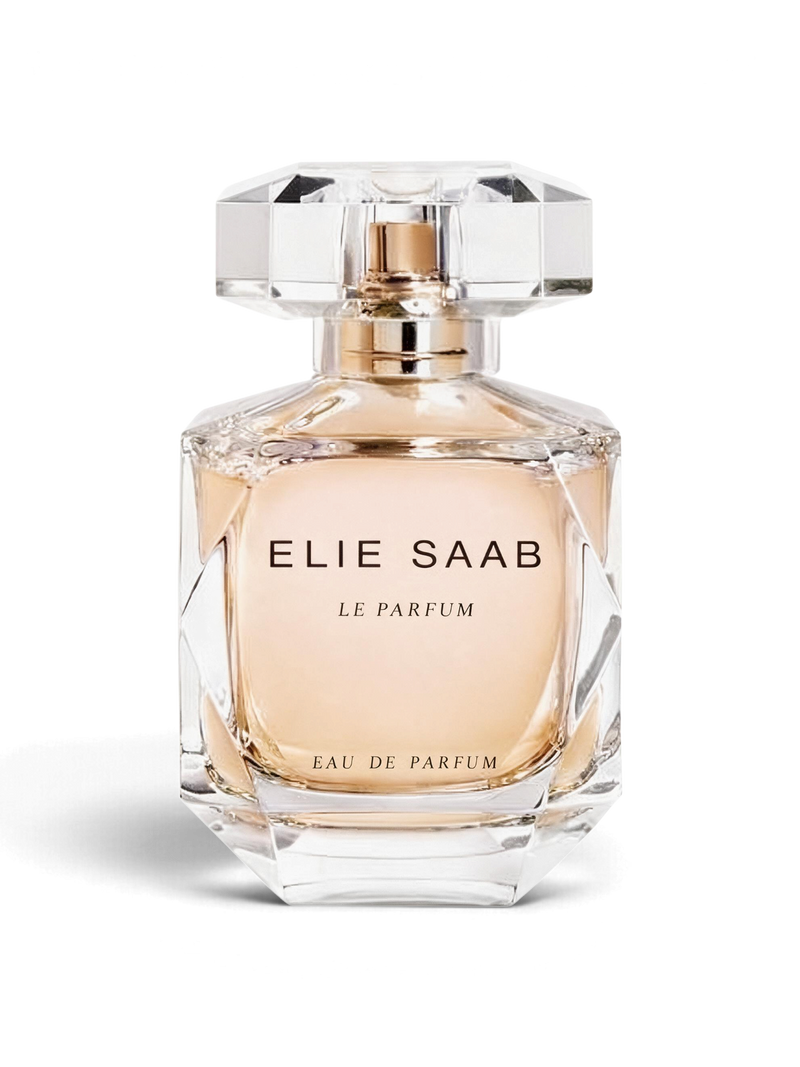 euaden Elie Saab Le Parfum kadın parfümü, şık kristal cam şişesi ve altın detaylı kapağı ile 90 ml EDP