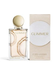 euaden Estée Lauder Glimmer kadın parfümü, şık cam şişesi ve zarif kutusu ile beyaz arka planda sergileniyor.