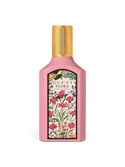 euaden tarafından sunulan, pembe şişeli ve çiçek desenli Gucci Flora Gorgeous Gardenia kadın parfümü