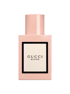 euaden Gucci Bloom kadın parfümü, pudra pembesi şişesi ve zarif beyaz etiket tasarımıyla 100 ml EDP