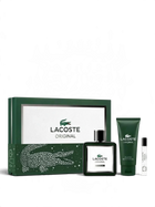 euaden Lacoste Original erkek parfüm seti, 100ml parfüm, duş jeli ve seyahat boyu parfüm içeren şık hediye kutusu
