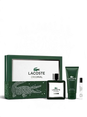 euaden Lacoste Original erkek parfüm seti, 100ml parfüm, duş jeli ve seyahat boyu parfüm içeren şık hediye kutusu