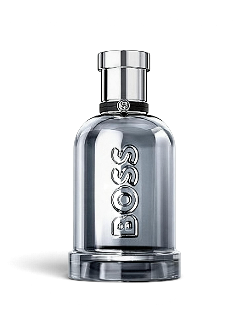 euaden Hugo Boss Boss Bottled Beyond EDT Intense 100 ml erkek parfümü, metalik gri cam şişe tasarımıyla