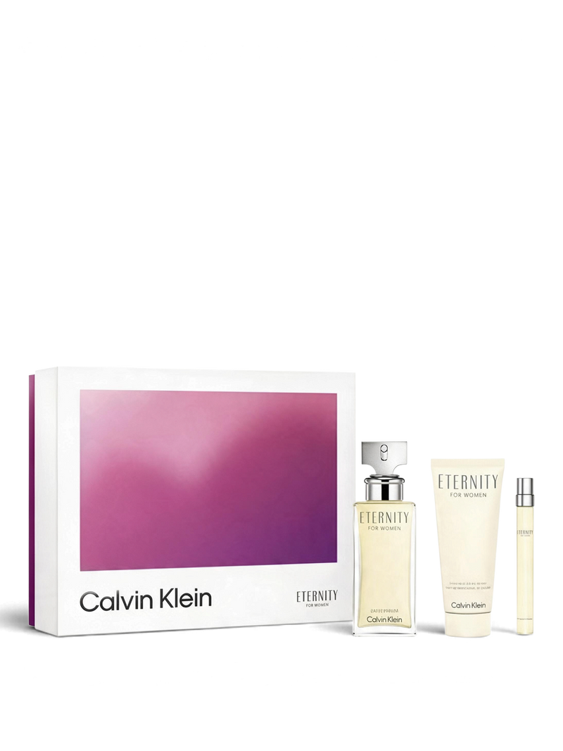 euaden Calvin Klein Eternity Woman parfüm, vücut losyonu ve seyahat boyu parfüm içeren lüks hediye seti