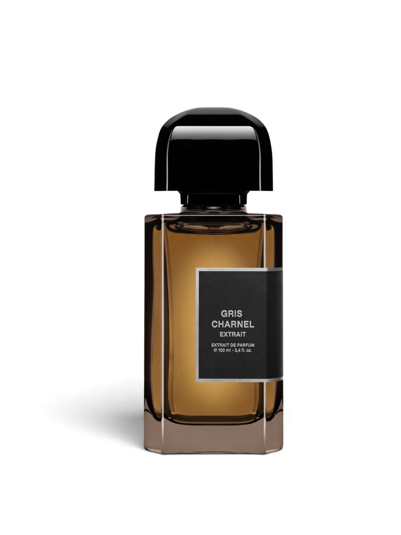 Euaden BDK Parfums Gris Charnel Extrait 100 ml unisex parfüm, şık cam şişesi ve siyah kapak tasarımıyla.