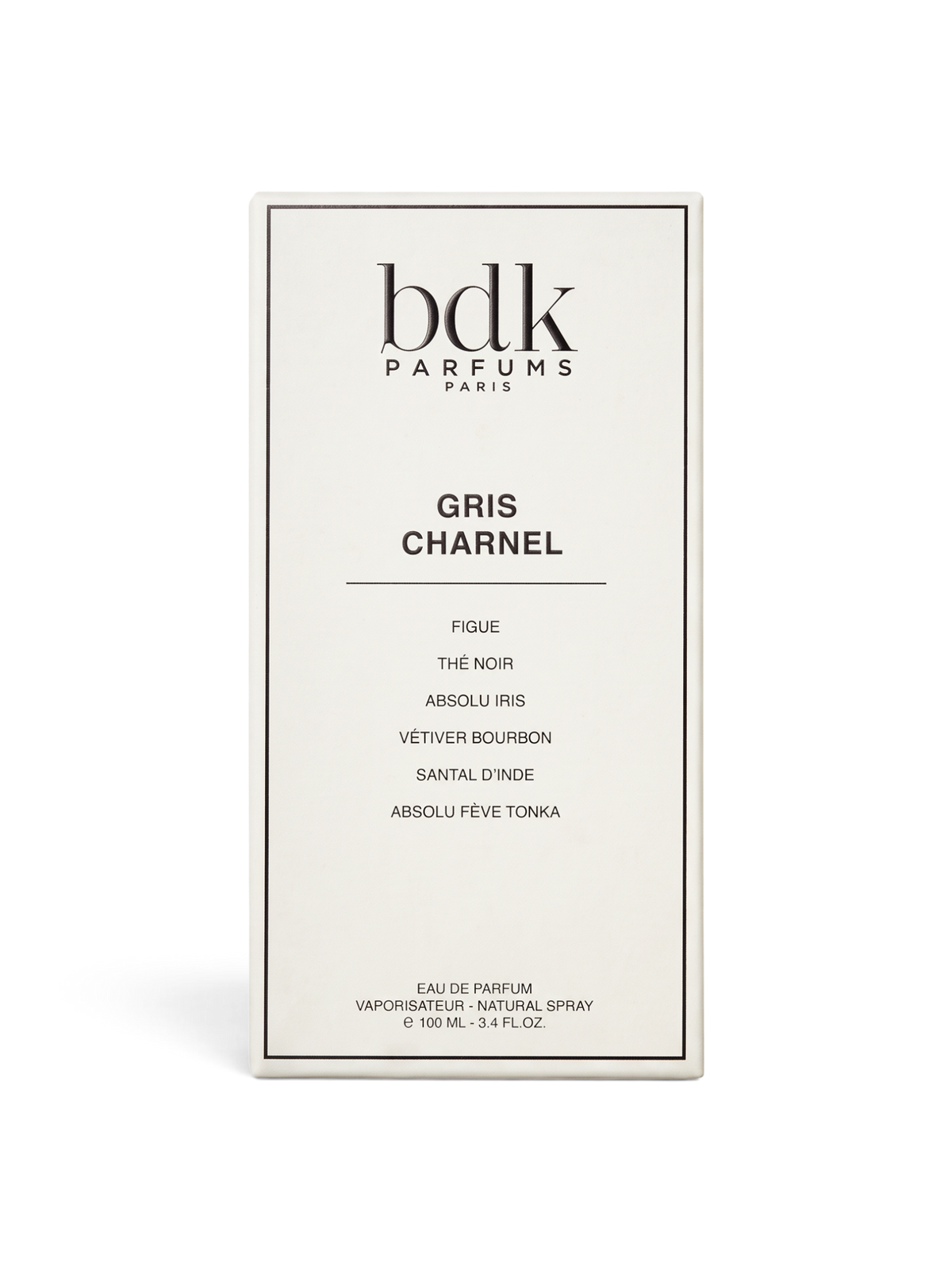 euaden BDK Parfums Gris Charnel unisex parfüm kutusu, incir ve sandal ağacı notalı 100 ml niş parfüm şişesi ambalajı