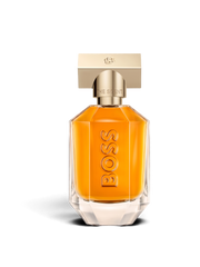 euaden Hugo Boss Boss The Scent For Her Intense EDP kadın parfümü, altın kapaklı şık cam şişesiyle