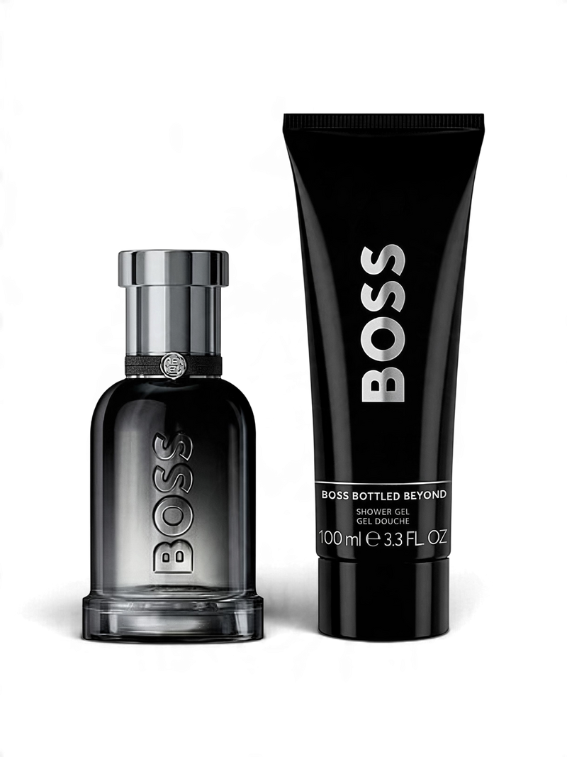 euaden Hugo Boss Bottled Beyond erkek parfüm ve duş jeli hediye seti, siyah şık ambalajlı lüks bakım ürünleri
