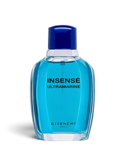 euaden Givenchy Insensé Ultramarine erkek parfümü, şeffaf cam şişede canlı mavi renkli ferahlatıcı koku