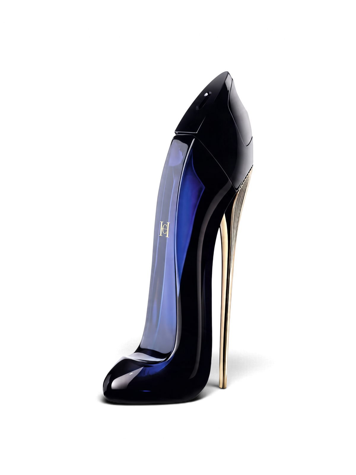 Euaden Carolina Herrera Good Girl EDP, ikonik stiletto tasarımlı lacivert cam şişesi ve altın rengi ince topuğuyla