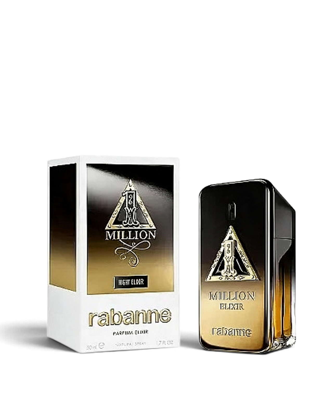 euaden Rabanne 1 Million Elixir erkek parfümü 50 ml altın külçe tasarımlı şişe ve kutusu