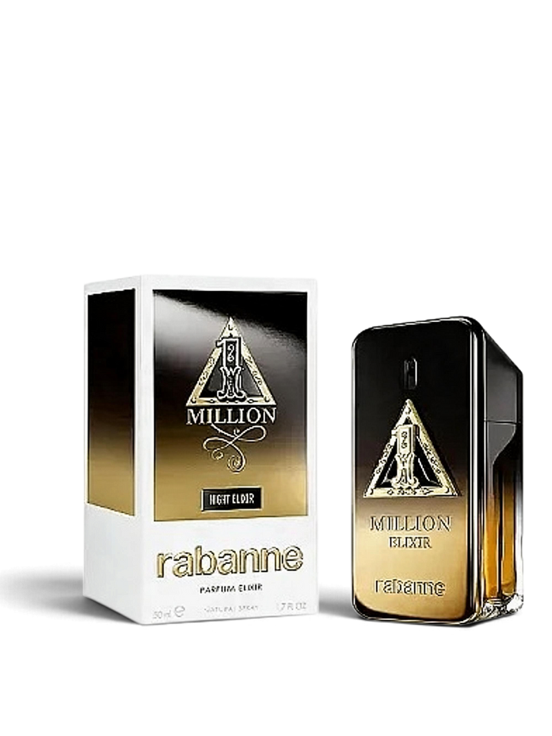 euaden Rabanne 1 Million Elixir erkek parfümü 50 ml altın külçe tasarımlı şişe ve kutusu