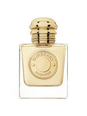 euaden Burberry Goddess EDP kadın parfümü, altın detaylı şık cam şişesi ve zarif tasarımıyla 100 ml boyutu.