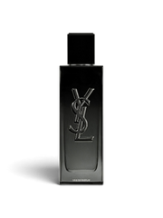 euaden Yves Saint Laurent MYSLF erkek parfümü, siyah şık cam şişesi ve ikonik YSL logosu ile 100 ml EDP