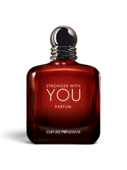 euaden Emporio Armani Stronger With You Parfum 100 ml erkek parfüm şişesi, koyu kehribar cam tasarımıyla