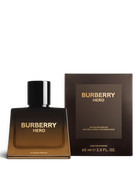 euaden Burberry Hero Elixir Parfum Intense erkek parfümü, 60 ml koyu kahverengi cam şişe ve kutusu ile