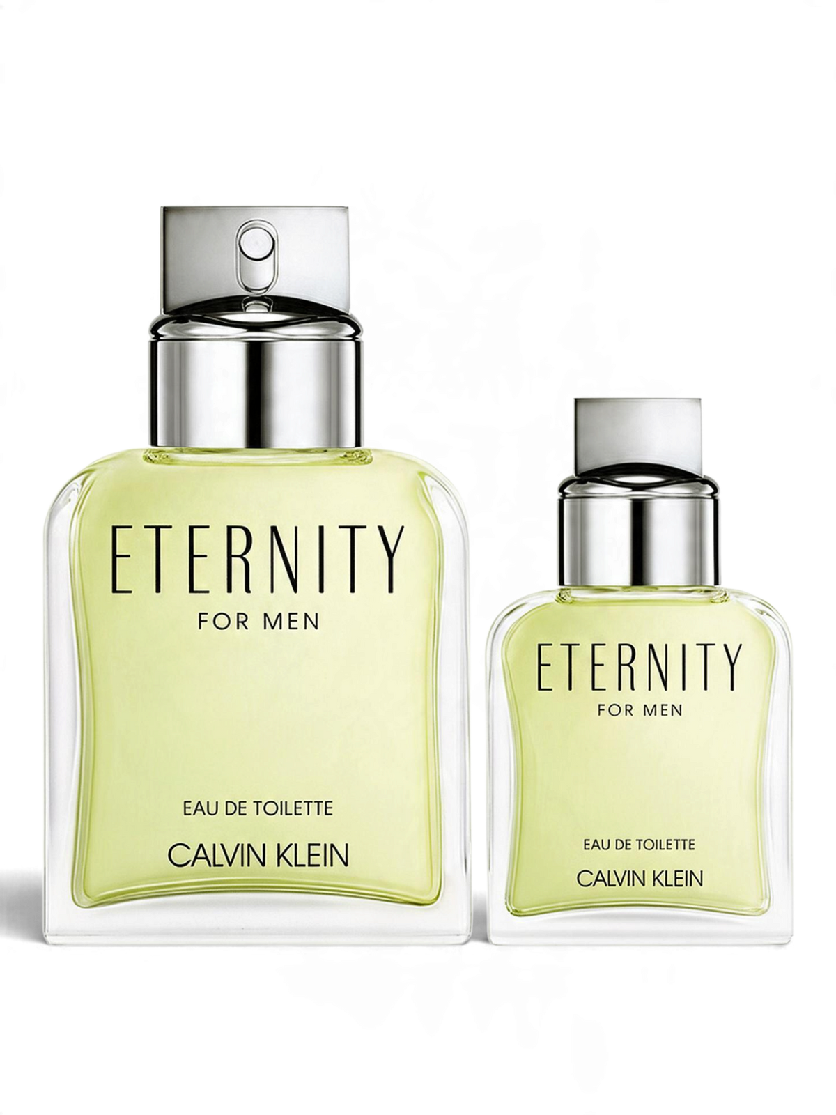 euaden Calvin Klein Eternity Men 100ml ve 30ml EDT parfüm seti, şık cam şişelerde taze ve klasik erkek kokusu