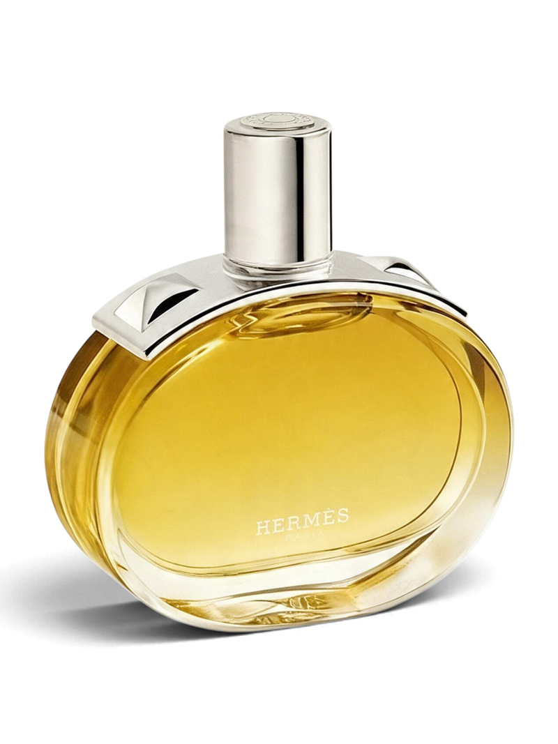 Euaden Hermès Barénia Intense EDP parfüm, oval cam şişesi ve metalik detaylarıyla zarif ve lüks bir koku tasarımı.