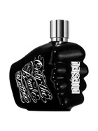 euaden Diesel Only The Brave Tattoo erkek parfümü, yumruk şeklinde siyah cam şişe ve beyaz dövme tarzı yazılar