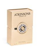 euaden Atkinsons Spice of London Parfum Intense 100 ml unisex parfüm kutusu, şık altın rengi dokulu ambalaj tasarımı