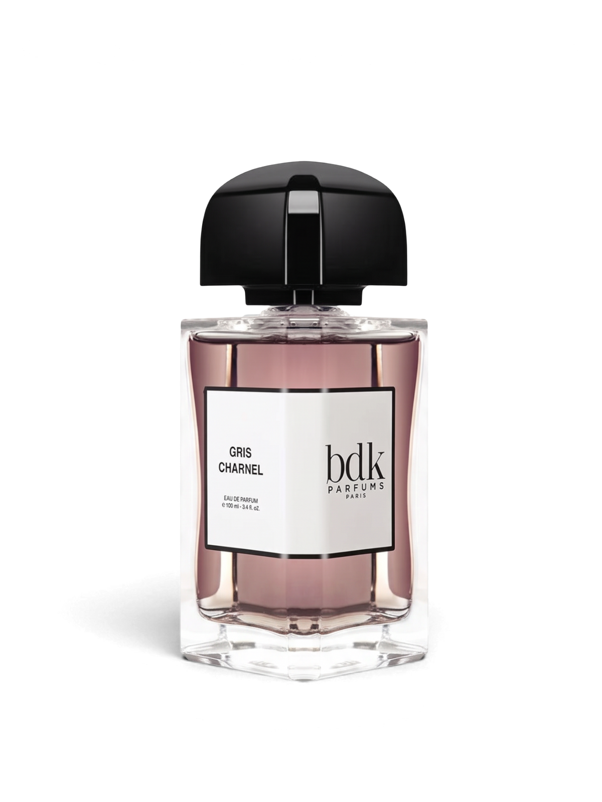 euaden BDK Parfums Gris Charnel unisex parfüm, şık cam şişesi ve siyah kapağı ile 100 ml niş parfüm tasarımı