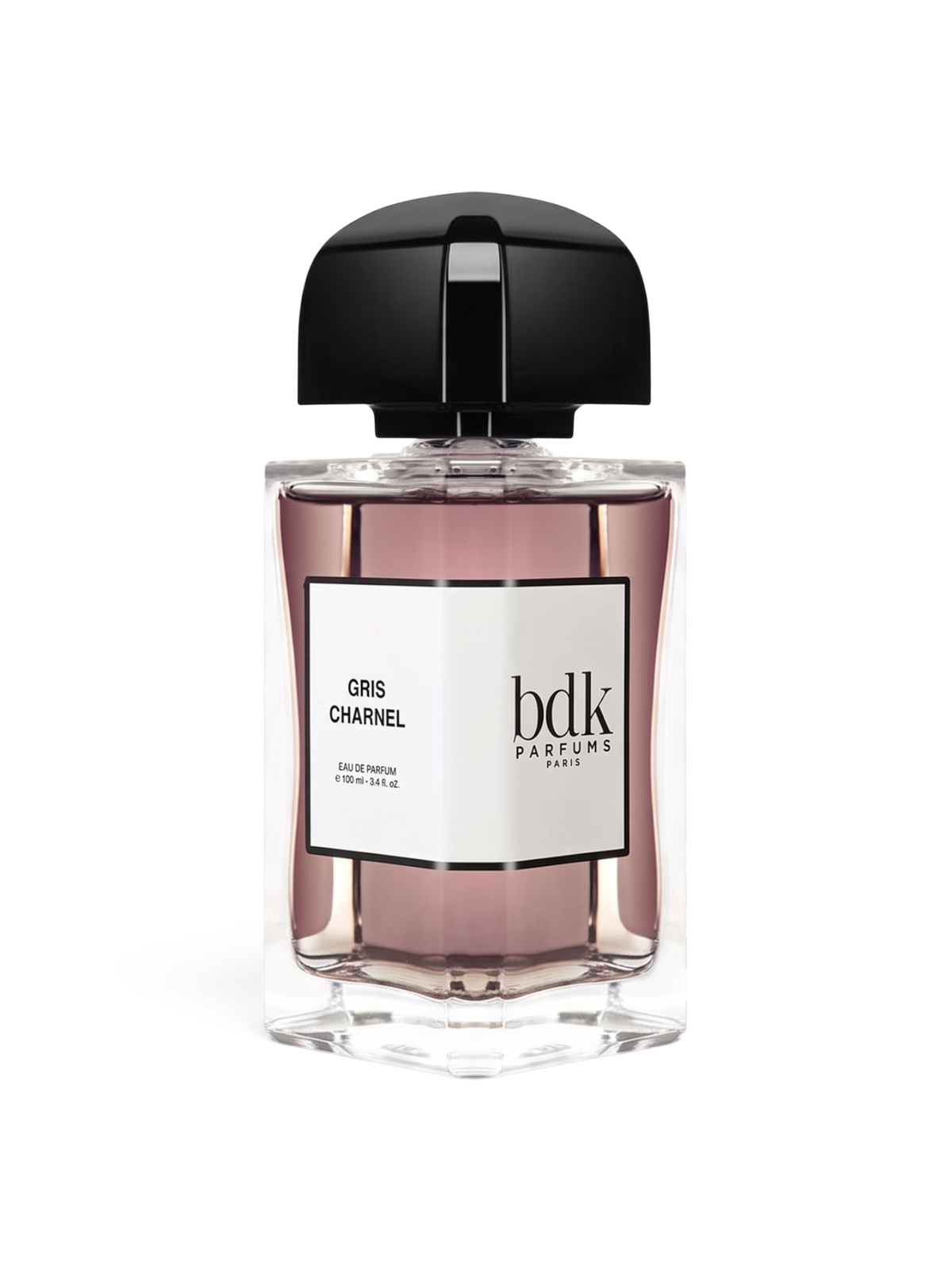 euaden BDK Parfums Gris Charnel unisex parfüm, şık cam şişesi ve siyah kapağı ile 100 ml niş parfüm tasarımı