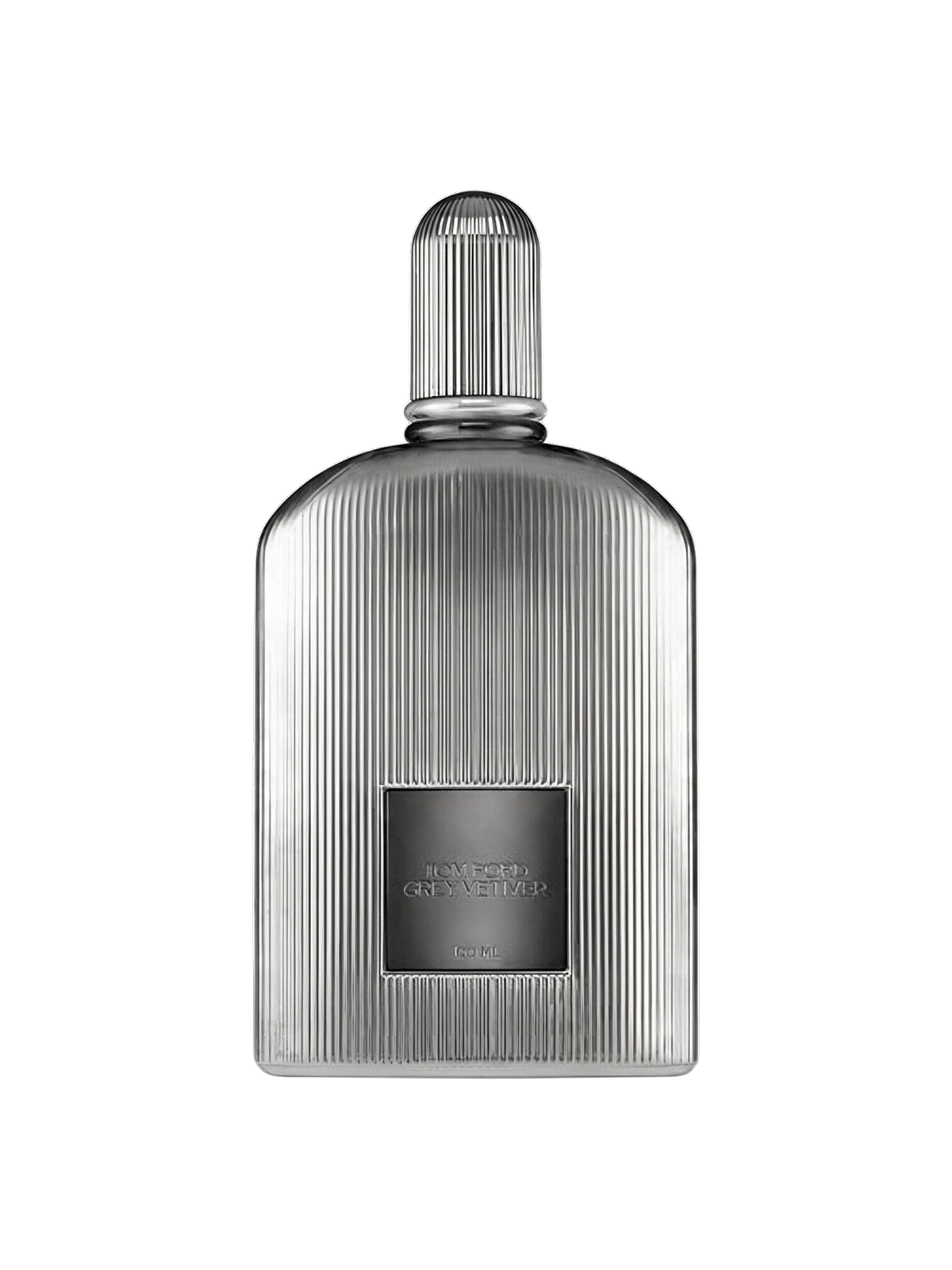 euaden Tom Ford Grey Vetiver erkek parfümü, gümüş rengi dikey çizgili şık cam şişesiyle lüks odunsu koku tasarımı
