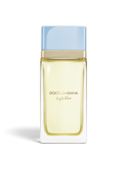 euaden Dolce & Gabbana Light Blue Eau Intense kadın parfümü, açık mavi kapaklı 100 ml şık cam şişe tasarımı