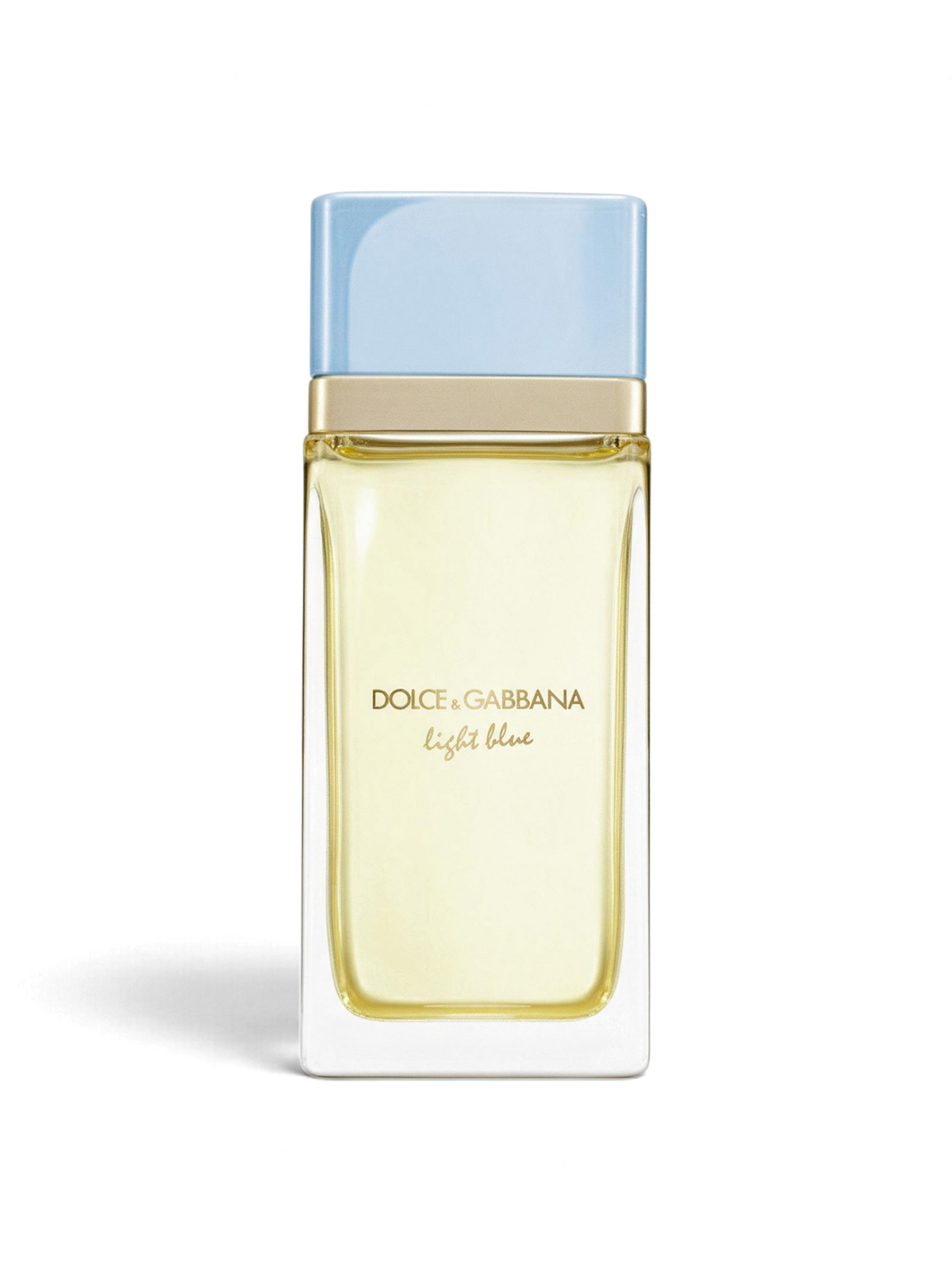 euaden Dolce & Gabbana Light Blue Eau Intense kadın parfümü, açık mavi kapaklı 100 ml şık cam şişe tasarımı