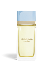 euaden Dolce & Gabbana Light Blue Eau Intense kadın parfümü, açık mavi kapaklı 100 ml şık cam şişe tasarımı