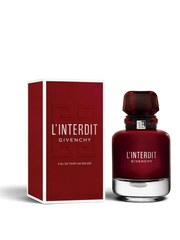 euaden Givenchy L'Interdit Rouge kadın parfümü, kırmızı cam şişesi ve şık kutusuyla zarif ve çekici bir tasarım.