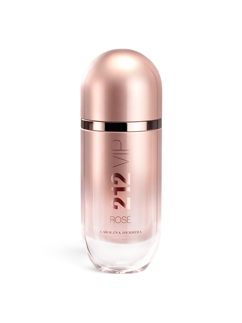 euaden Carolina Herrera 212 VIP Rose Limited Edition 80 ml kadın parfümü, şık pembe metalik şişe tasarımı