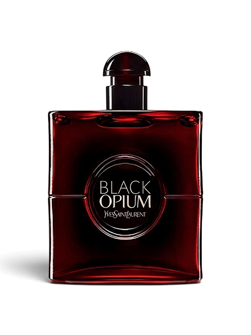 euaden YVES SAINT LAURENT Black Opium Over Red kadın parfümü, 90 ml kırmızı cam şişe tasarımı