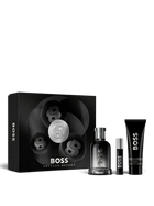 euaden Hugo Boss Bottled Beyond erkek parfüm ve duş jeli hediye seti, şık siyah kutu tasarımıyla sunuluyor.