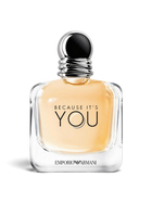 euaden Emporio Armani Because It's You kadın parfümü, şeffaf cam şişesi ve gümüş kapak detaylı 100 ml EDP