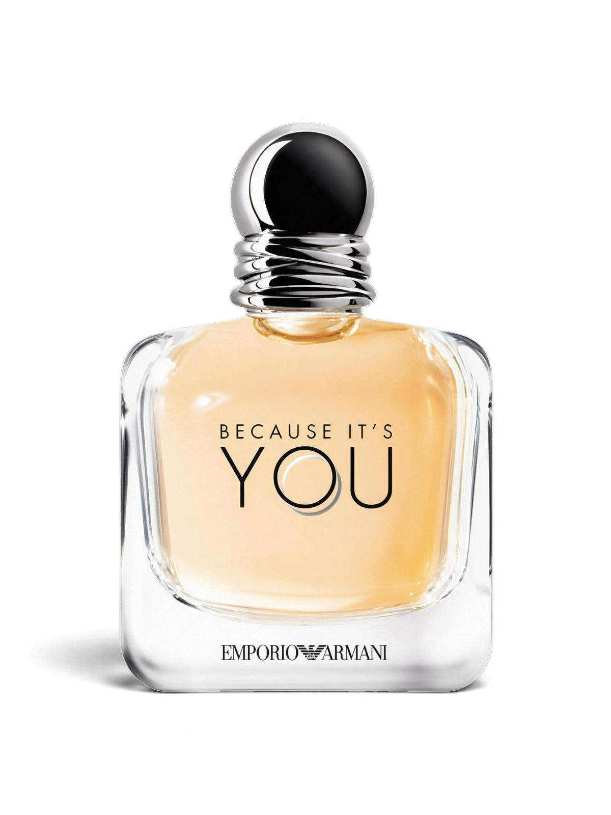 euaden Emporio Armani Because It's You kadın parfümü, şeffaf cam şişesi ve gümüş kapak detaylı 100 ml EDP