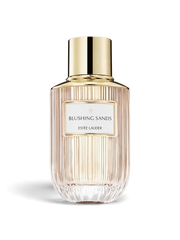 euaden Estée Lauder Blushing Sands 100 ml unisex parfüm, altın kapaklı şık ve dikey çizgili cam şişe tasarımıyla.