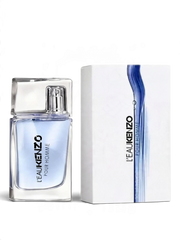 Euaden Kenzo L'eau Homme erkek parfümü, şeffaf cam şişesi ve su temalı beyaz kutusu ile ferahlatıcı bir koku.