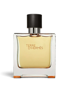euaden Terre d'Hermès Pure Parfum erkek parfümü, şık cam şişesi ve siyah kapağı ile 75 ml odunsu koku