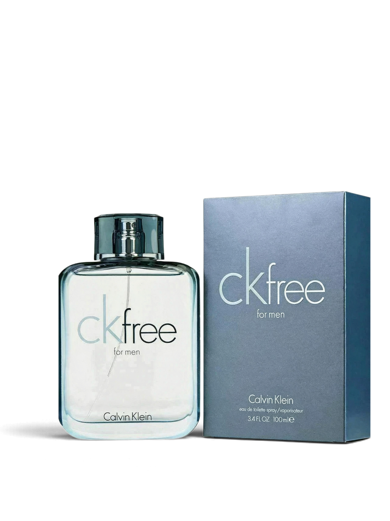 euaden Calvin Klein CK Free erkek parfümü 100 ml, şık cam şişesi ve gri kutusuyla odunsu ve ferah bir koku deneyimi.