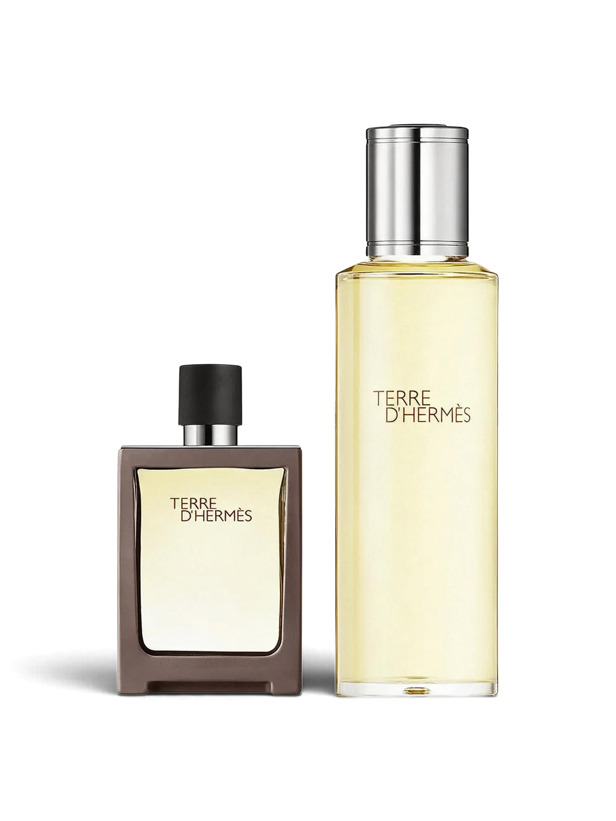 euaden Hermès Terre d'Hermès erkek parfüm seti, 30 ml şişe ve 125 ml doldurulabilir şişe içeren odunsu koku seti